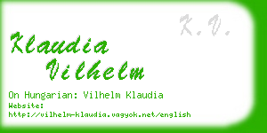 klaudia vilhelm business card